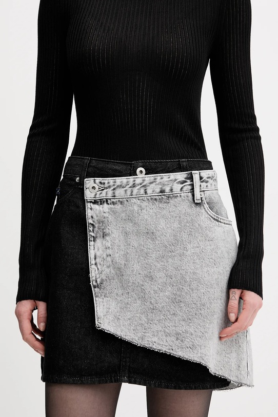 Karl Lagerfeld Jeans fustă jeans uni negru B1W12015