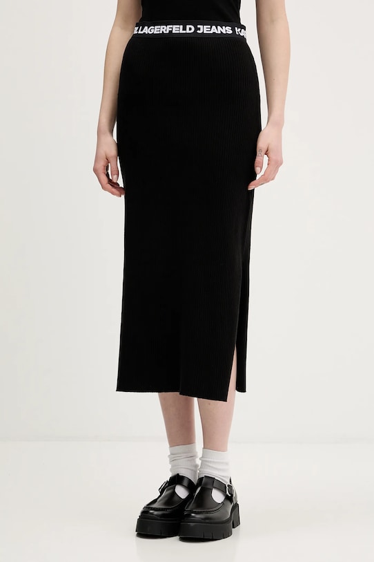 Karl Lagerfeld Jeans spódnica dzianina czarny B1W12021