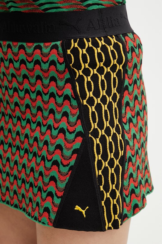 Puma Ahluwalia spódnica sweterkowa z wiskozą 635238 zielony