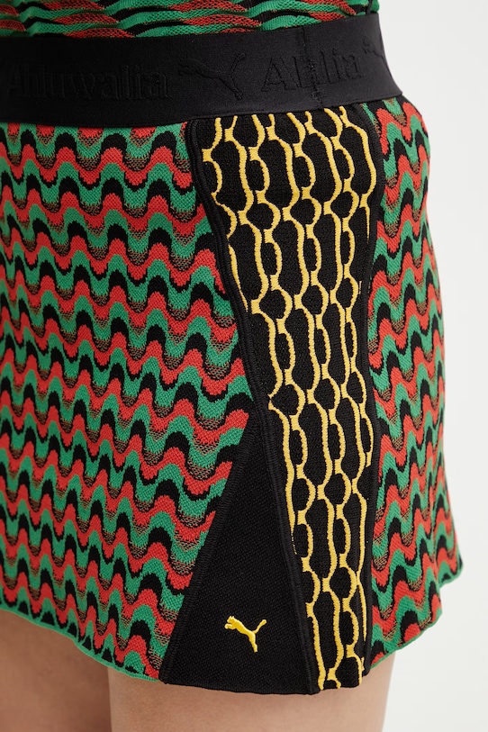 Puma Ahluwalia spódnica sweterkowa z wiskozą 635238 zielony