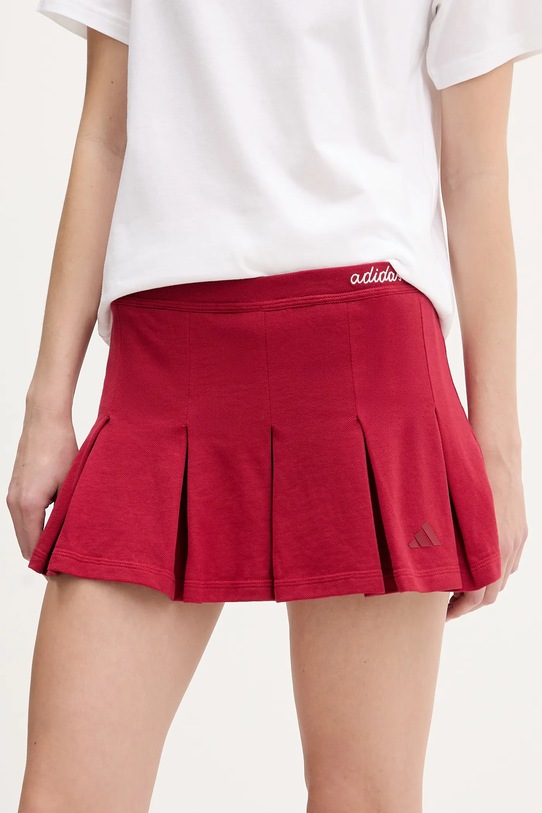 Βαμβακερή φούστα adidas casual κόκκινο KD3372