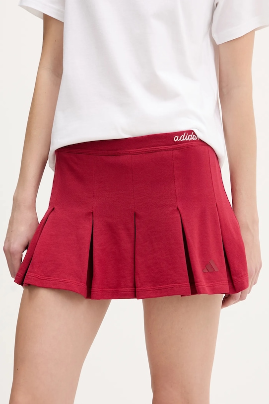 Βαμβακερή φούστα adidas casual κόκκινο KD3372