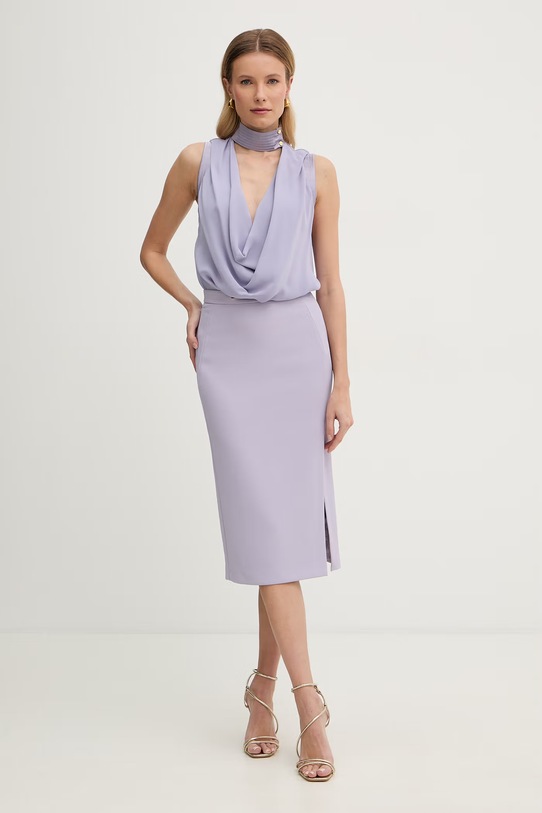 Elisabetta Franchi spódnica z rozcięciem GO16861E2 fioletowy SS26