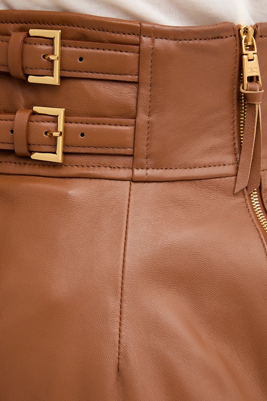 Elisabetta Franchi fustă de piele maro GP09Z61E2