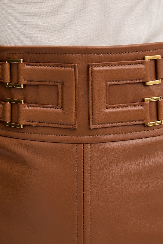 Elisabetta Franchi fustă de piele GP09Z61E2 maro
