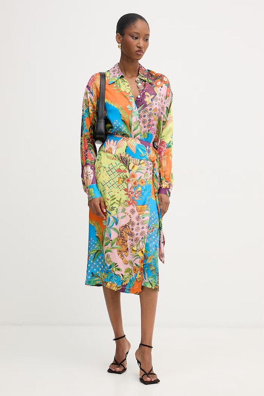 Liu Jo spódnica kopertowa z wiskozy WA6483.T471A niebieski SS26