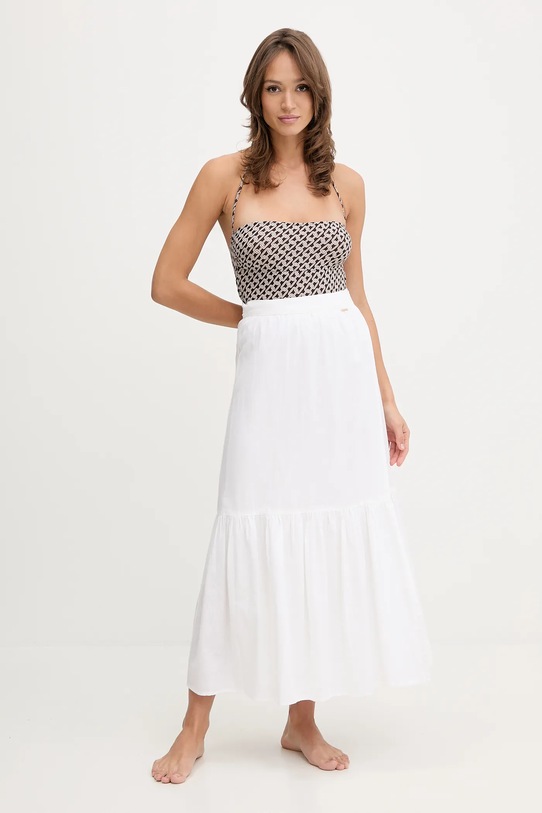 Melissa Odabash spódnica plażowa z dodatkiem lnu MO.MONROE biały SS26