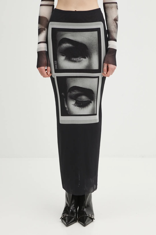 Jean Paul GAULTIER fustă Eyes and Lips casual negru 26.01.W.SK042.M021P