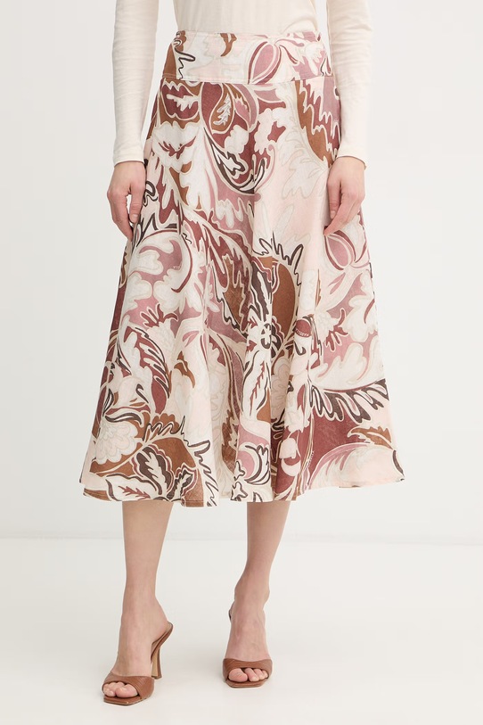 Marella spódnica lniana OSPITE casual beżowy 2613101074200