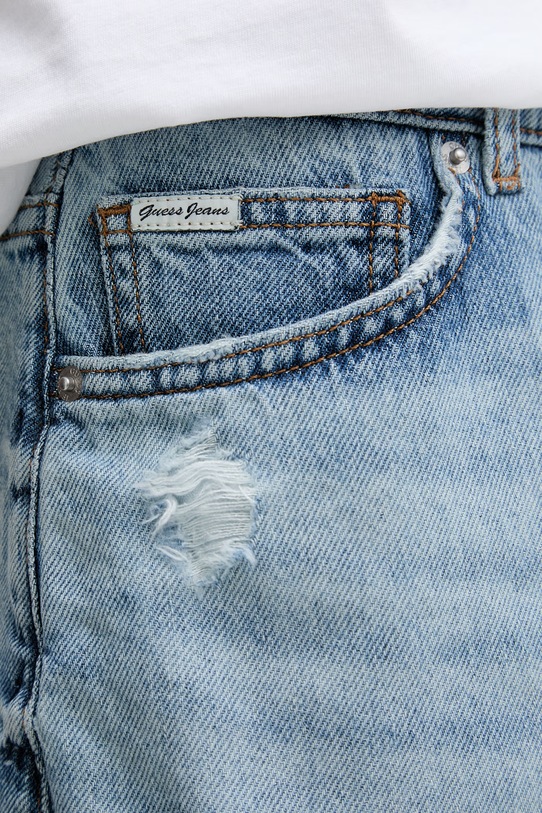 Guess Jeans rifľová sukňa modrá W6RD0Q.D6532