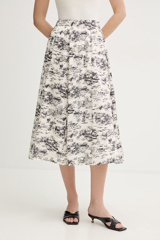 IBlues spódnica bawełniana VETTA wzorzyste beżowy 2617101081200