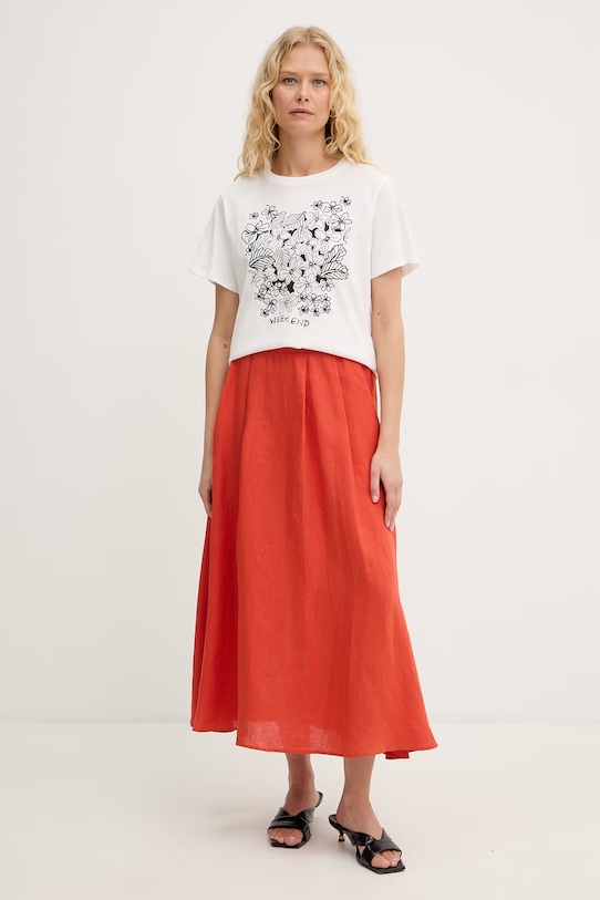Marella spódnica lniana Emme by Marella 2615101082200 pomarańczowy SS26