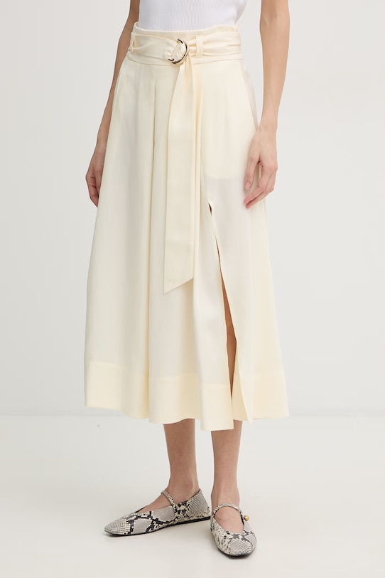 Twinset spódnica z rozcięciem żółty 261TP2533