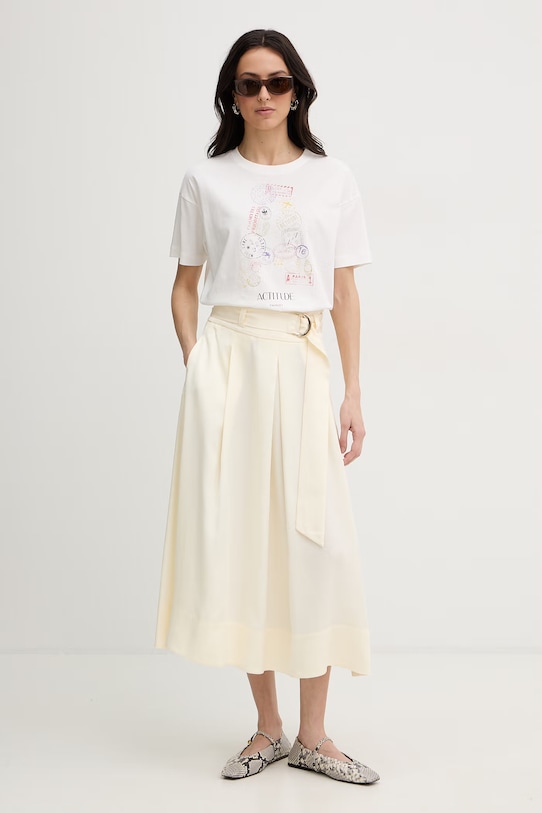 Twinset spódnica z rozcięciem 261TP2533 żółty SS26