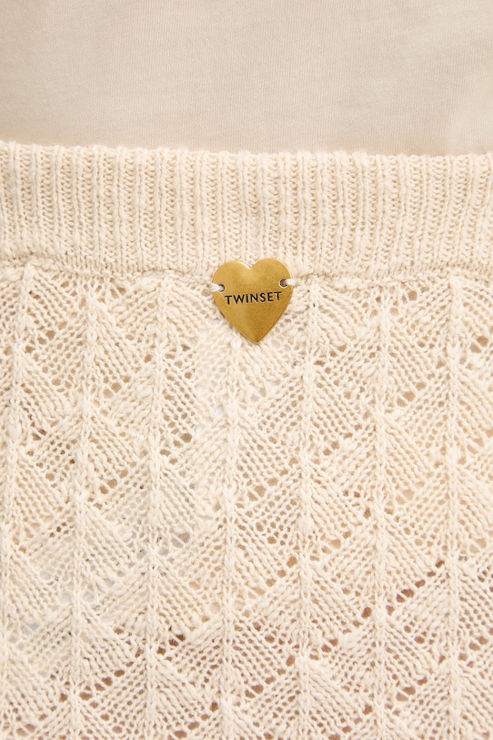 Sukňa s prímesou ľanu Twinset béžová 261LB3HDD