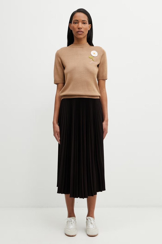 Lacoste spódnica plisowana JF1402 brązowy