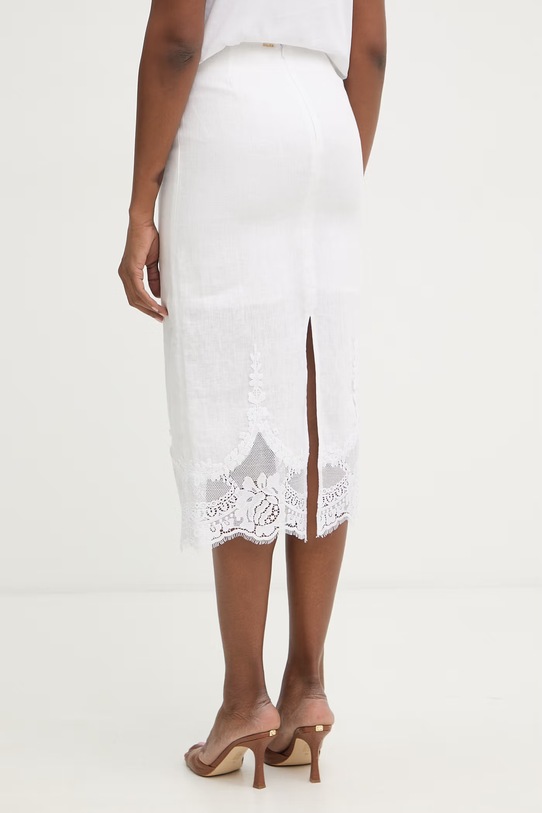 Oblečenie Twinset sukňa ľanová 261TT2185 biela
