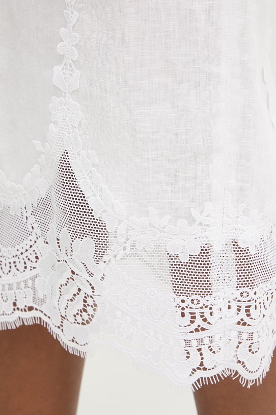 Twinset sukňa ľanová biela 261TT2185