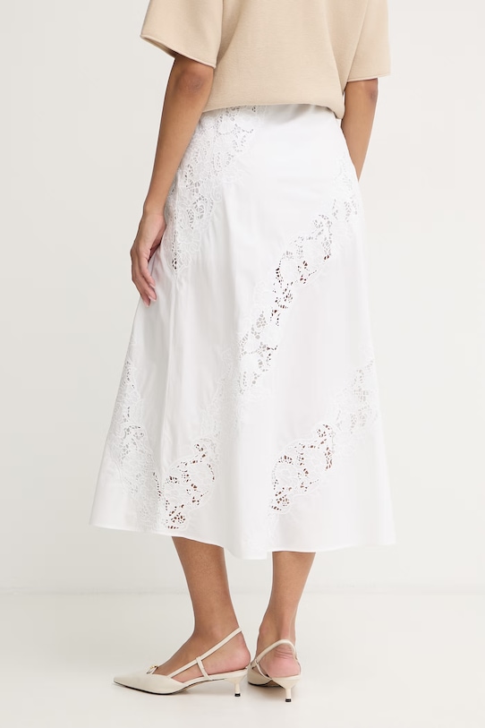 Ρούχα Twinset φούστα βαμβακερή 261TT2030 λευκό
