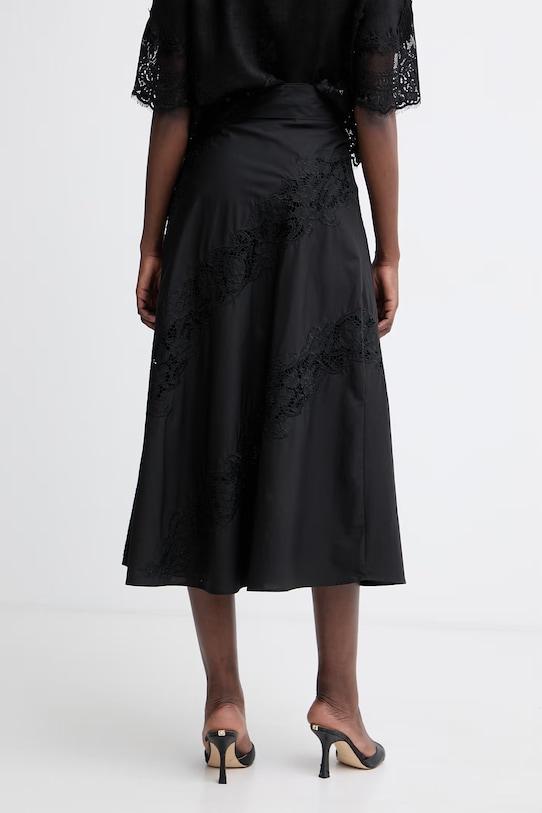 Ρούχα Twinset φούστα βαμβακερή 261TT2030 μαύρο