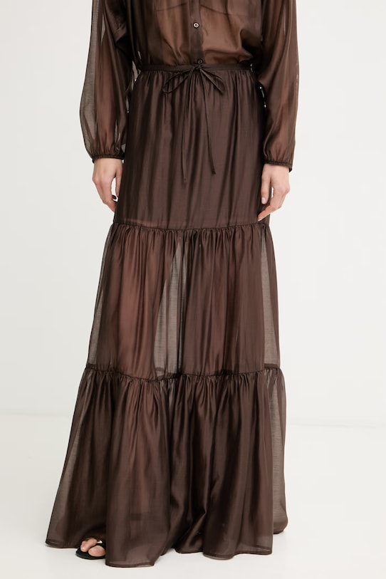 Twinset suknja s lyocellom smeđa 261TF2043