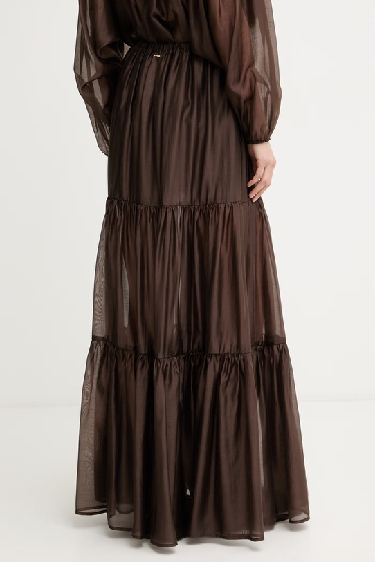 Odjeća Twinset suknja s lyocellom 261TF2043 smeđa