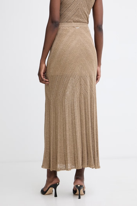 Odzież Twinset spódnica z lnem 261TT3211 beżowy