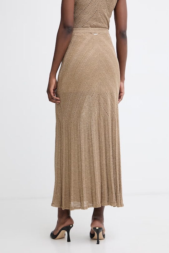 Odzież Twinset spódnica z lnem 261TT3211 beżowy