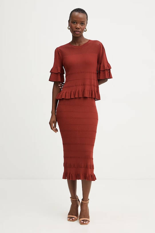 Twinset Φούστα 261TT3020 καφέ SS26