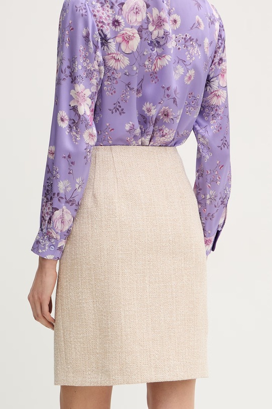 Odzież Luisa Spagnoli spódnica z dodatkiem lnu Tanzania 543169 beżowy