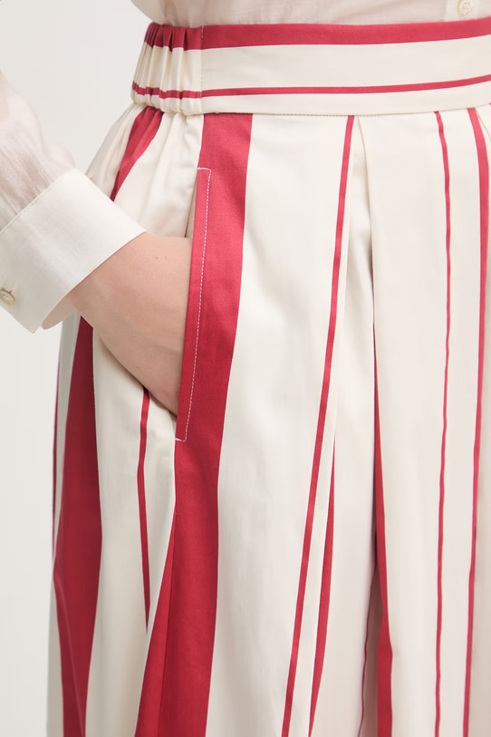 United Colors of Benetton spódnica bawełniana z elastanem czerwony 4FCED005Q