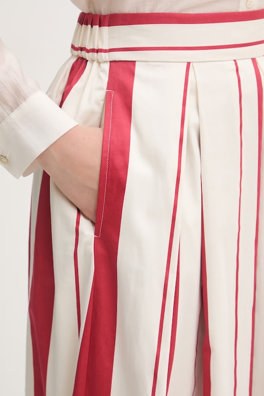 United Colors of Benetton spódnica bawełniana z elastanem czerwony 4FCED005Q