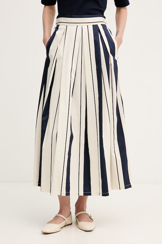 United Colors of Benetton spódnica bawełniana z elastanem granatowy 4FCED005Q