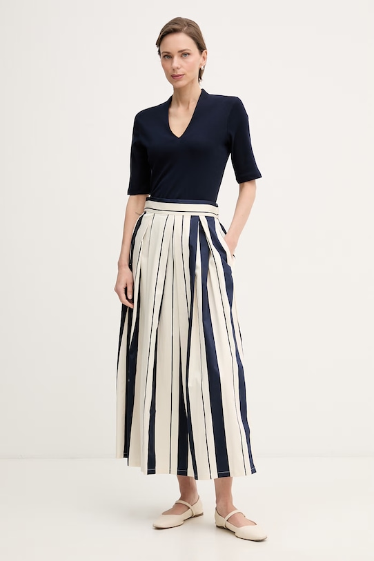 United Colors of Benetton spódnica bawełniana z elastanem 4FCED005Q granatowy SS26