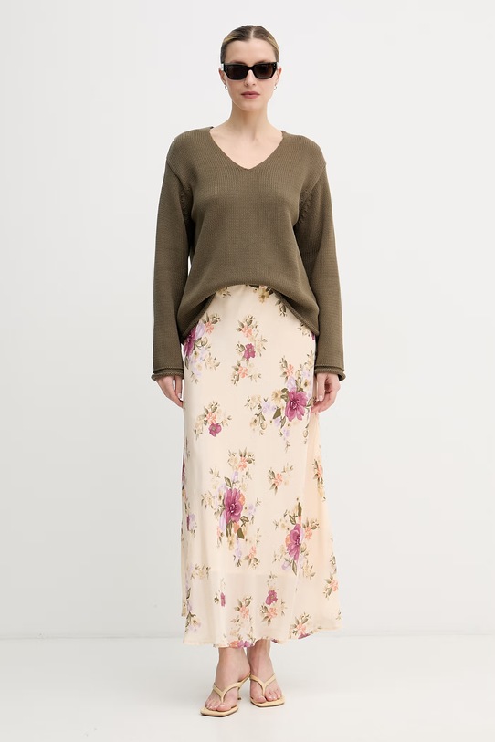 United Colors of Benetton φούστα από βισκόζη 4LKED005S μπεζ SS26