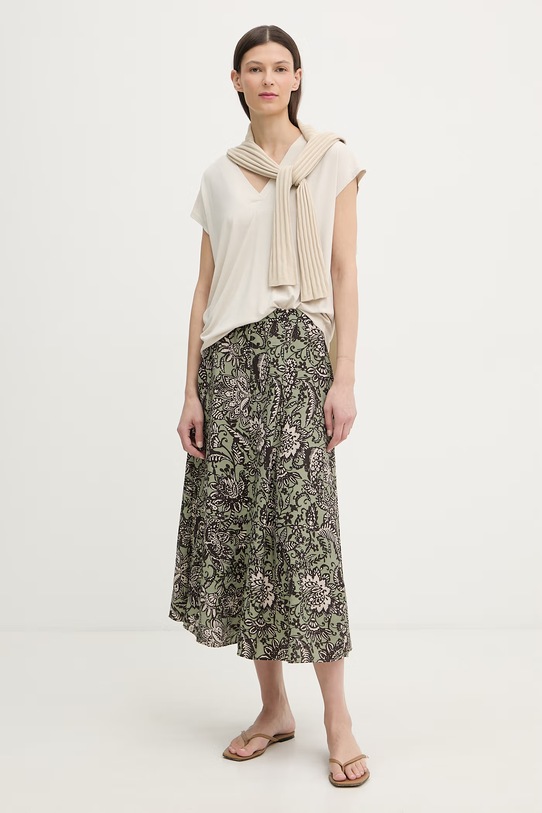 Marc O'Polo spódnica z wiskozy 5000013193 zielony SS26