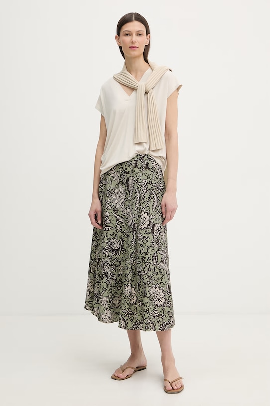 Marc O'Polo spódnica z wiskozy 5000013193 zielony SS26