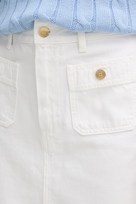 Tommy Hilfiger spódnica z rozcięciem jeansowa biały WW0WW48607