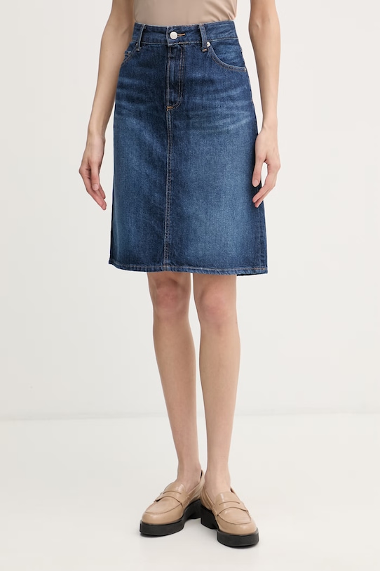 Tommy Hilfiger suknja od trapera mornarsko plava WW0WW49669