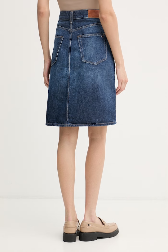 Odjeća Tommy Hilfiger suknja od trapera WW0WW49669 mornarsko plava