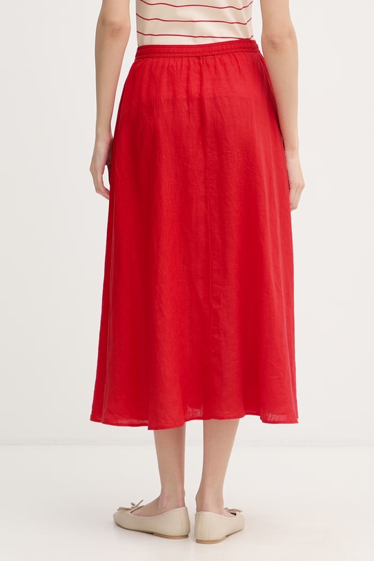 Oblačila Tommy Hilfiger laneno krilo WW0WW50753 rdeča