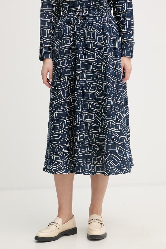 Tommy Hilfiger φούστα λινή σκούρο μπλε WW0WW50753