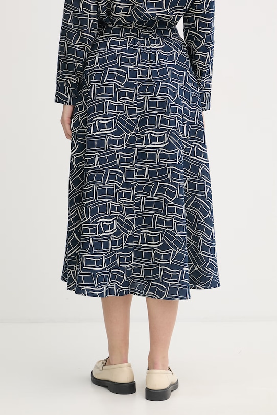 Ρούχα Tommy Hilfiger φούστα λινή WW0WW50753 σκούρο μπλε