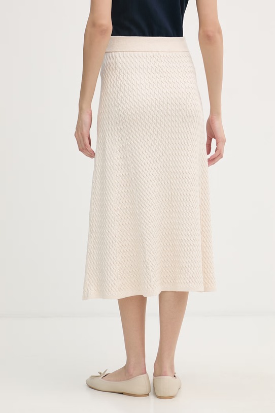 Odzież Tommy Hilfiger spódnica sweterkowa bawełniana WW0WW49614 beżowy