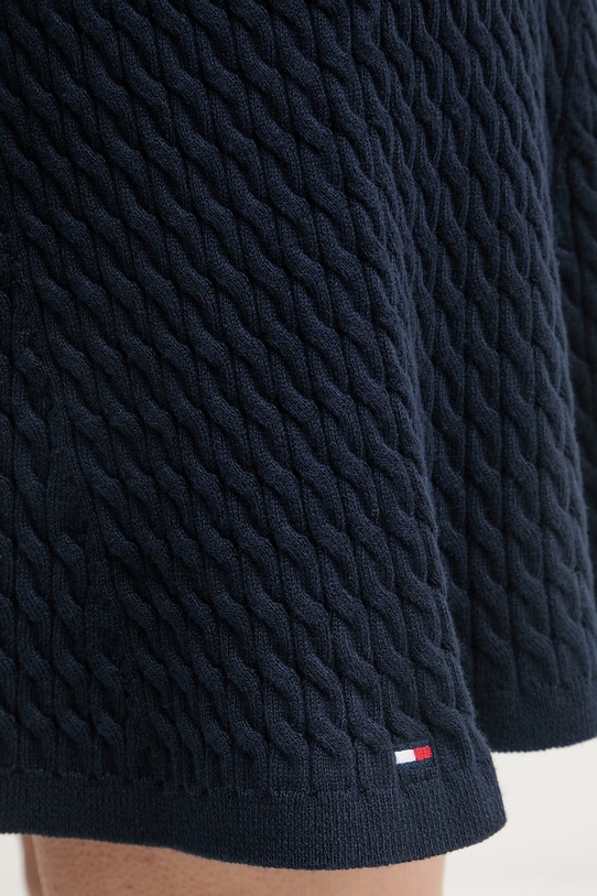 Tommy Hilfiger spódnica z bawełną granatowy WW0WW50725