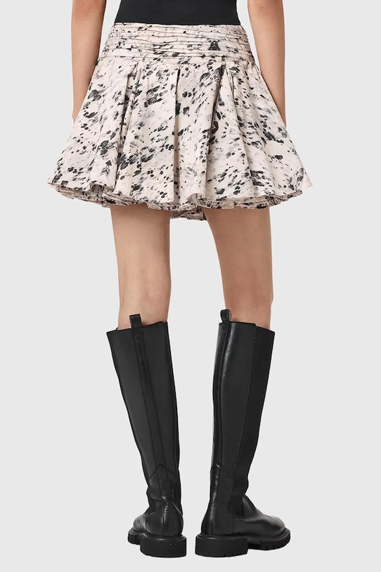 AllSaints spódnica bawełniana TULIP W003RE beżowy SS26