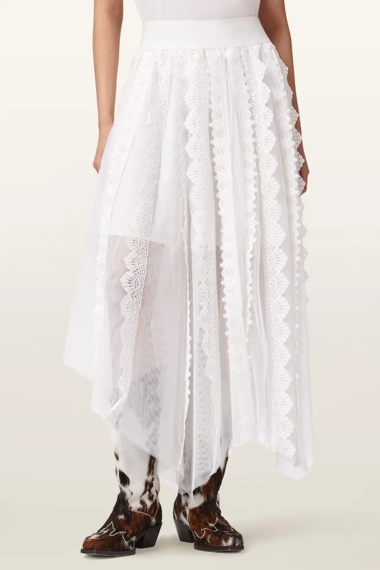 Suknja AllSaints VASHTIE bez uzorka bijela W034RE