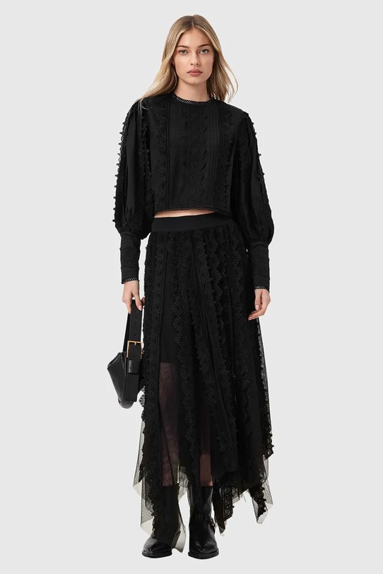 AllSaints spódnica VASHTIE W034RE czarny SS26