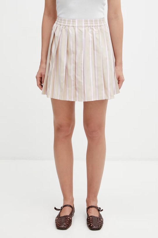 Lacoste pleated skirt cotton beige JF0250