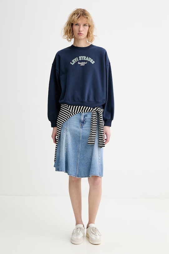 Levi's spódnica jeansowa GODET KNEE LENGTH 005N8 niebieski SS26